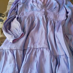 Lavender and Blue Long Sleeve Dress